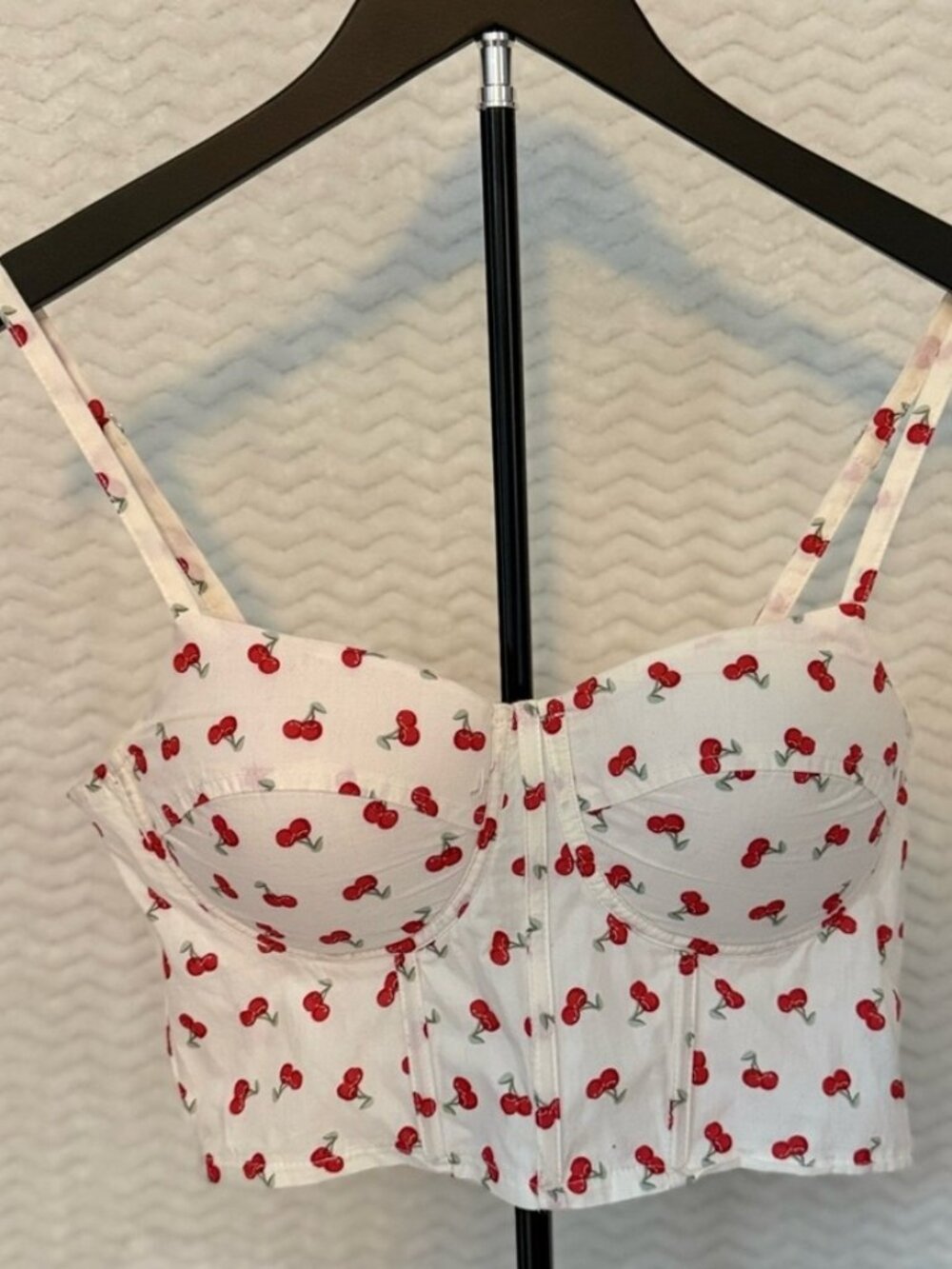 Crop Top - White and Red